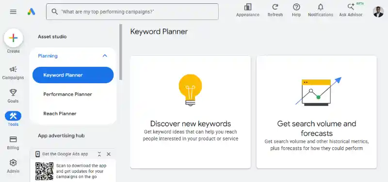Google Ads Keyword Planner