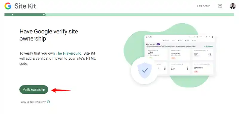 Site Kit Verify Website Ownership