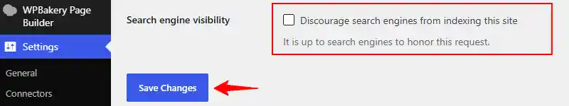 WordPress search engine visibility settings